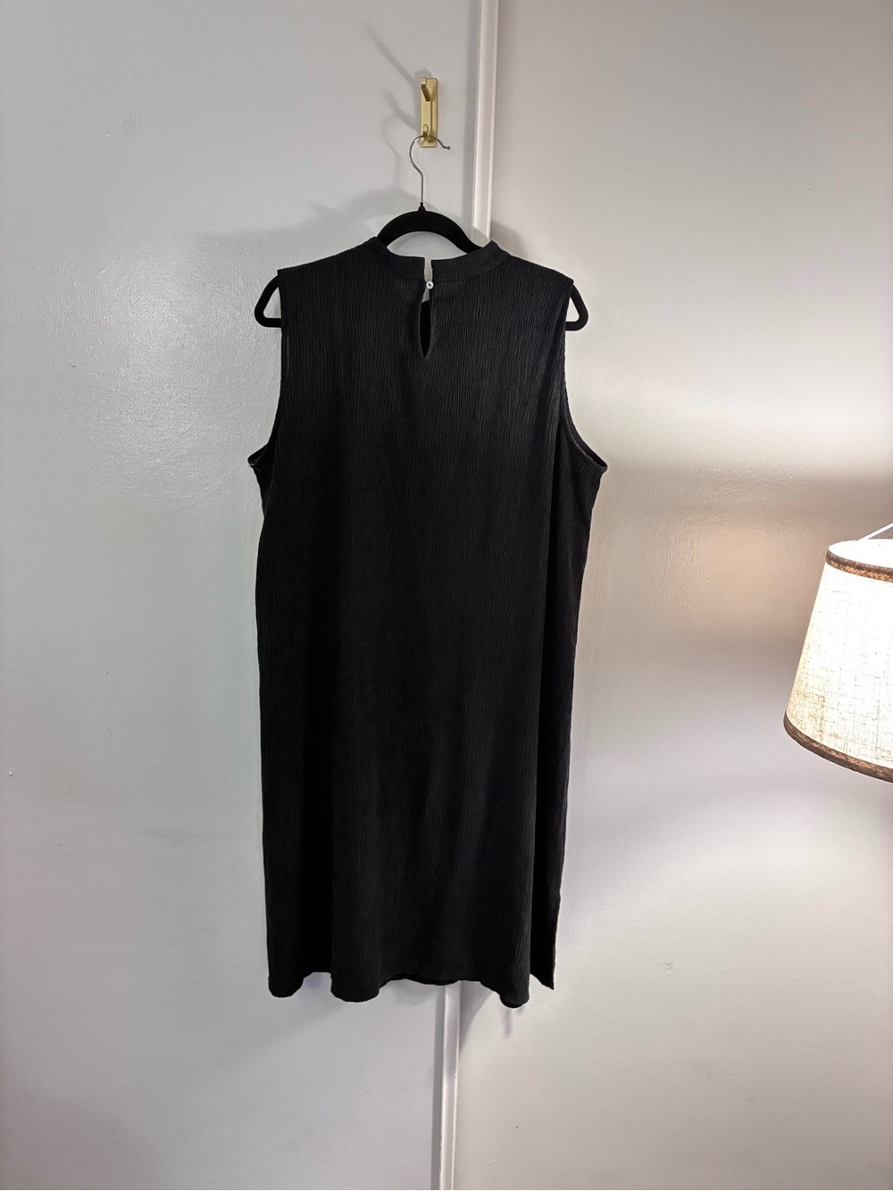 Eileen Fisher Black Sleeveless Mock Neck Shift Dress XL - Picture 3 of 8